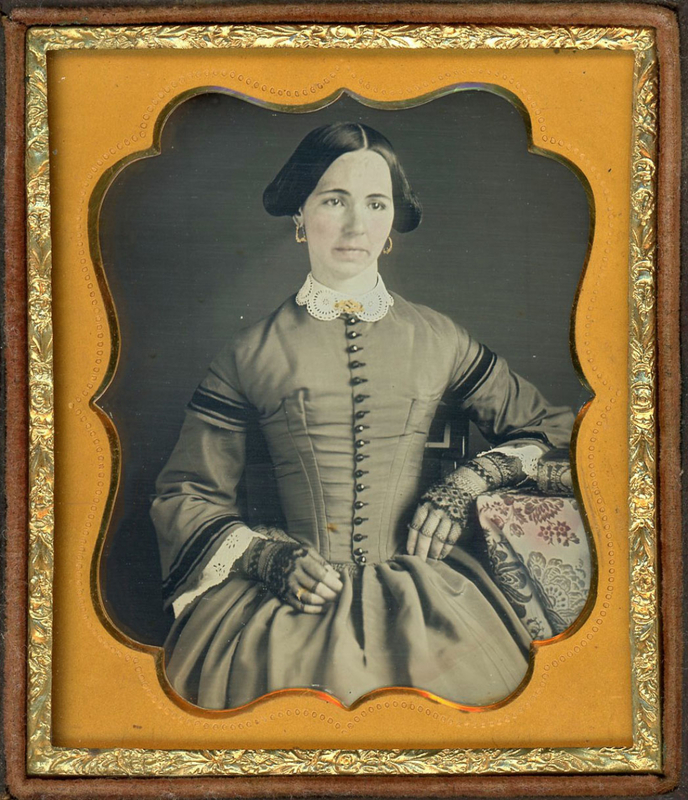 Appraisal: VOYAGE ROUND THE WORLD DAGUERREOTYPE Sixth plate The lady is