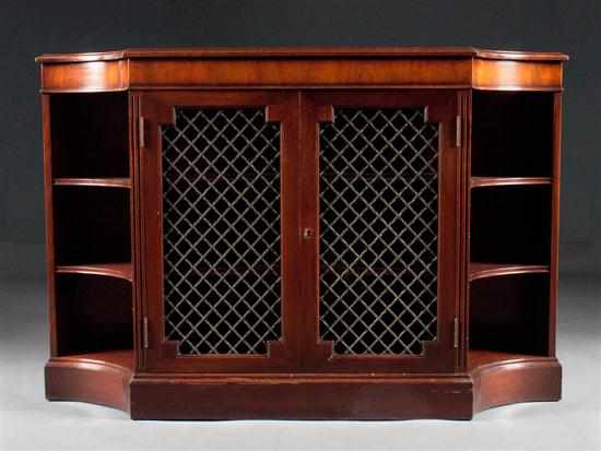 Appraisal: Kittinger Gainsborough Regency style mahogany console cabinet pattern A Buffalo