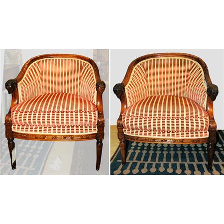 Appraisal: Pair of Neoclassical Style Bergeres Estimate -