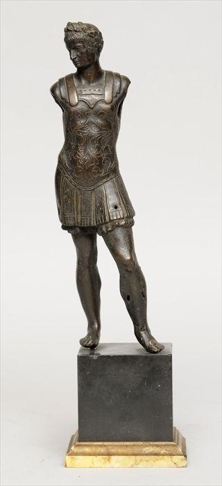 Appraisal: RENAISSANCE-STYLE BRONZE FIGURE OF CAESAR Modeled barefoot wearing skirted breastplate