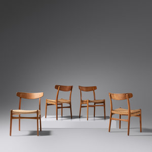 Appraisal: Hans J Wegner - Set of Four Dining Chairs model