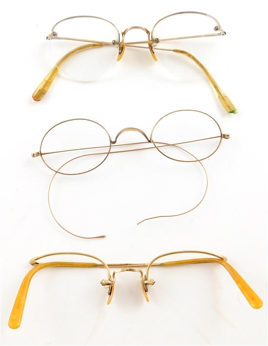 Appraisal: Three pairs vintage - K wire framed eyeglasses by A