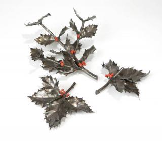 Appraisal: A set of Buccelatti sterling silver table ornaments After Milan