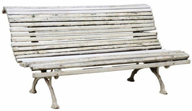 Appraisal: French garden or park bench early th c painted slatted