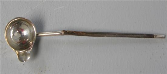 Appraisal: George III silver miniature ladle with wooden handle maker's mark