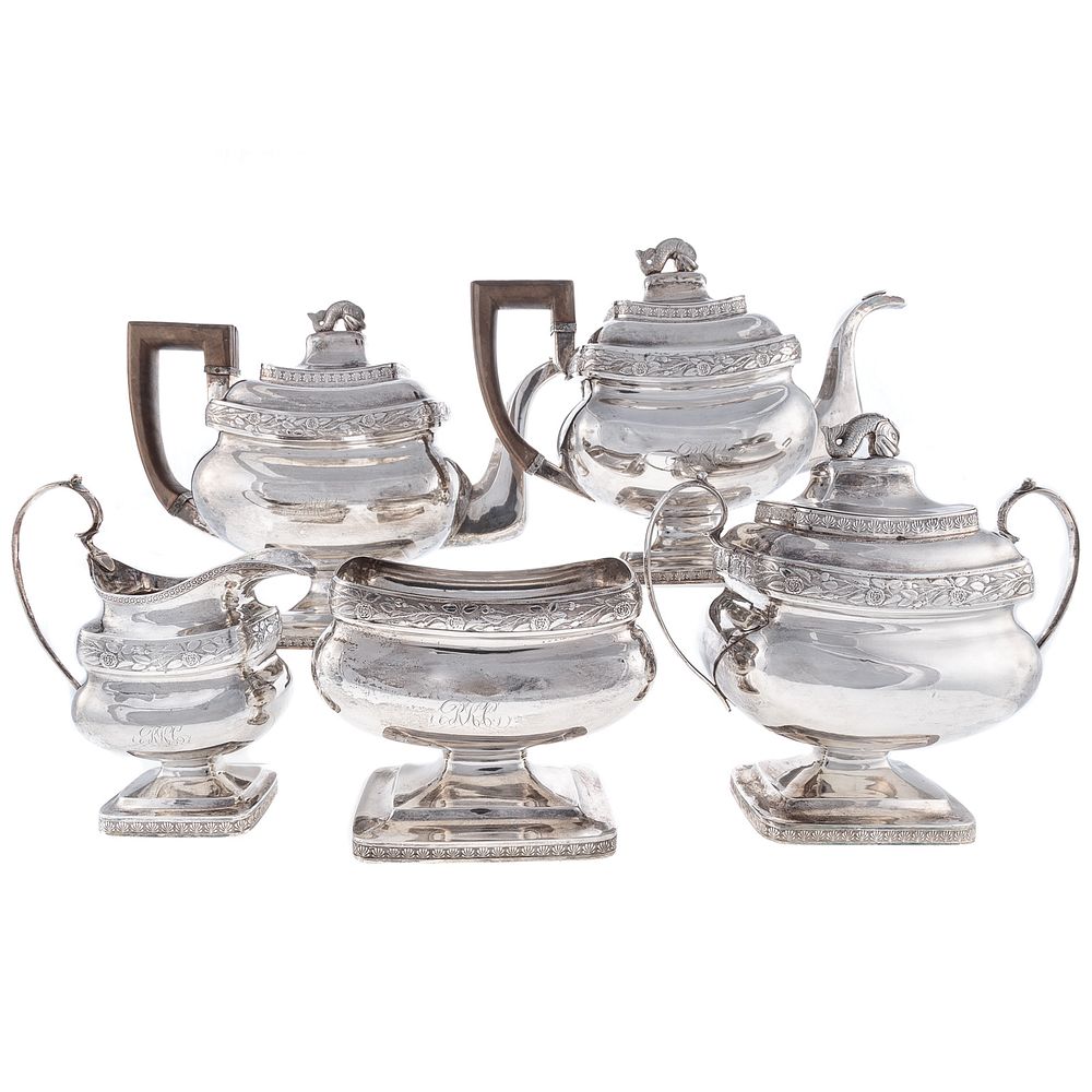 Appraisal: Early Baltimore Coin Silver Tea Coffee Service By Simon Wedge