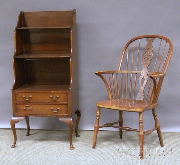 Appraisal: Gill Reigate Queen Anne-style Mahogany Book Stand and an English