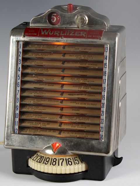 Appraisal: Wurlitzer Wallbox Remote Wall Unit Jukebox Rare Wurlitzer remote wall