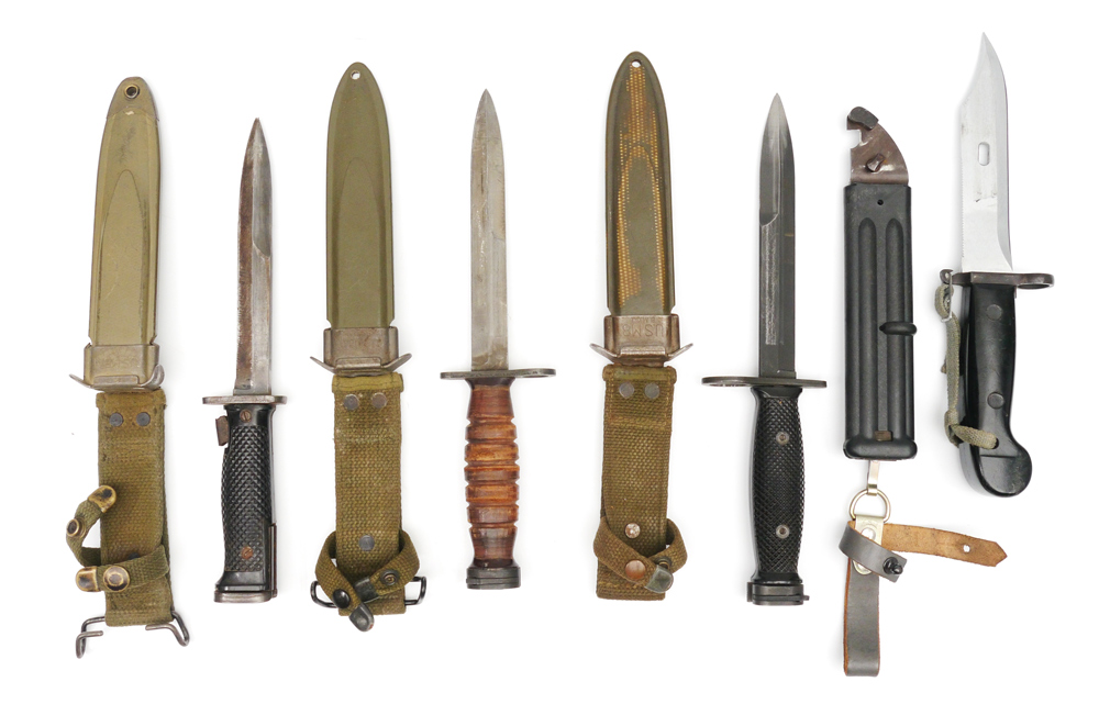 Appraisal: COLLECTION OF US ARMY MILITARY BAYONETS KNIVES An assembled collection