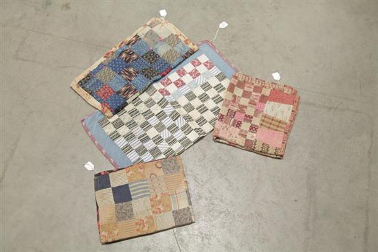 Appraisal: FOUR DOLL QUILTS Cotton patchwork quilts in a good assortment