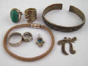 Appraisal: A quantity of white metal tests silver jewellery