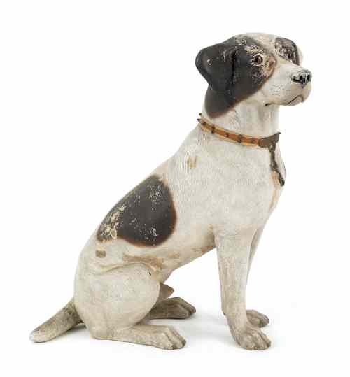 Appraisal: Earthenware figure of a terrier ca h