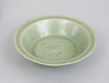 Appraisal: A Celadon Twin Fish Bowl Probably Southern Song Dynasty A