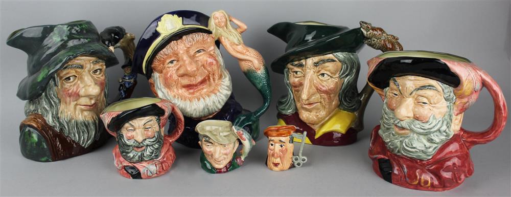 Appraisal: GROUP OF FOUR ROYAL DOULTON MUGS TWO ROYAL DOULTON MINIATURE