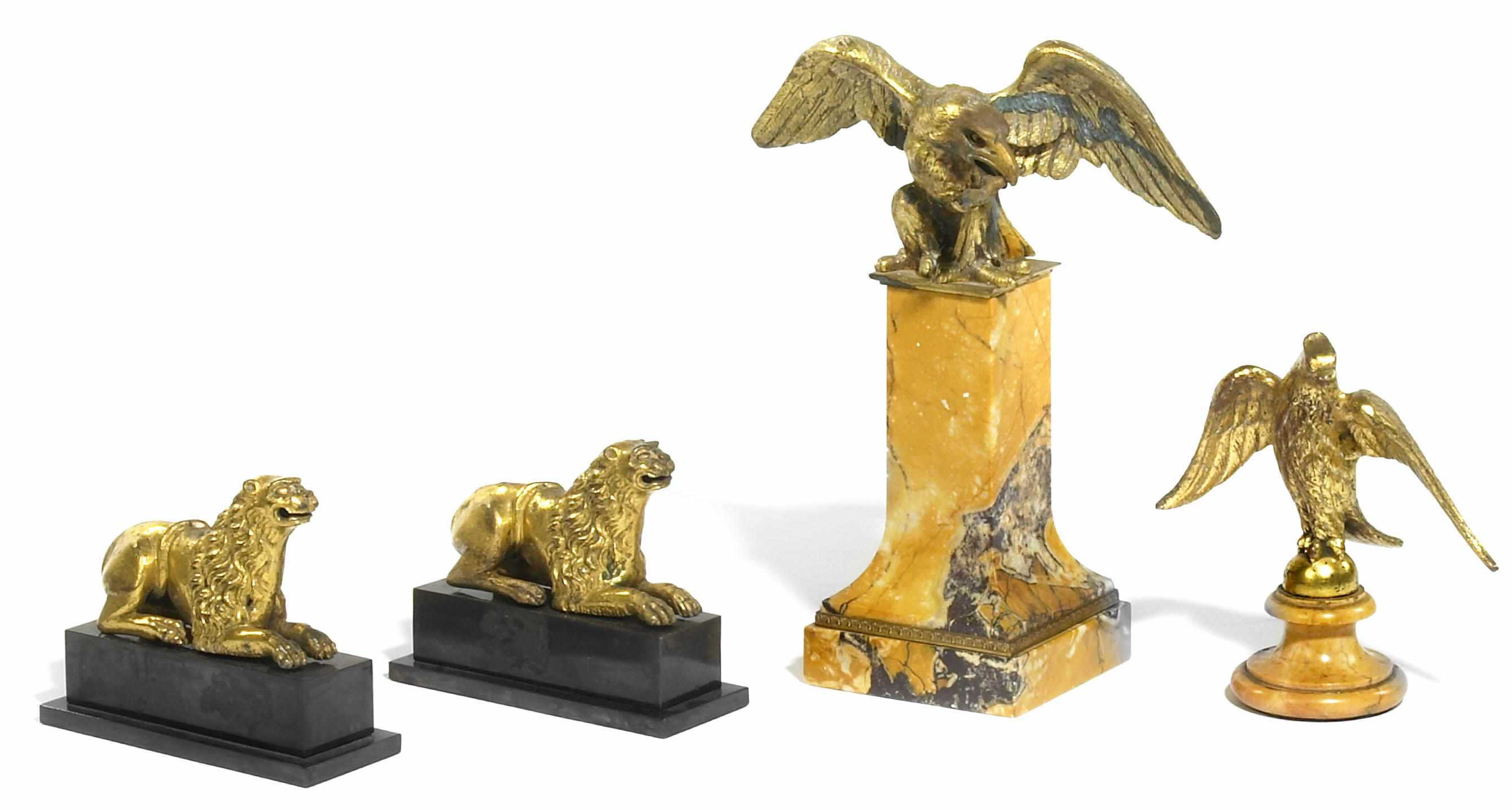 Appraisal: A French gilt bronze and sienna marble watch holder late