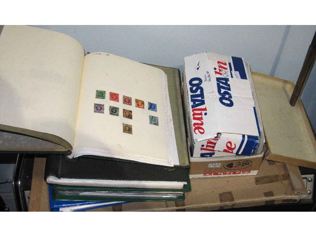 Appraisal: Lot comprising four albums of stamps box of stamps and