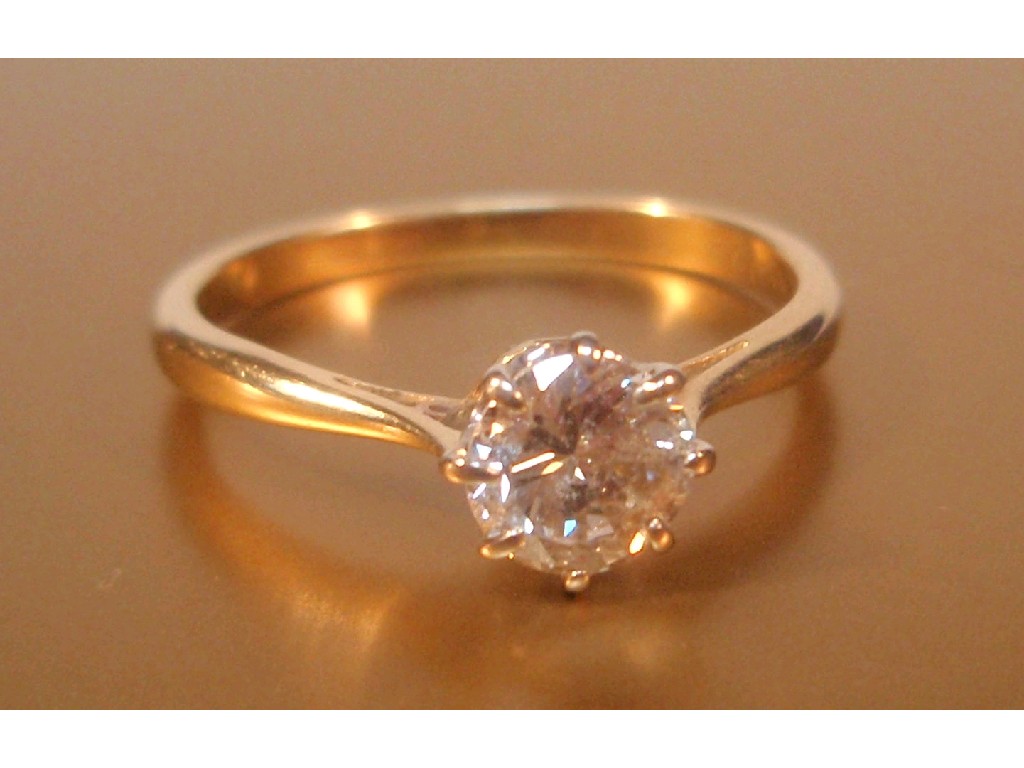 Appraisal: A brilliant round cut diamond solitaire of approx ct set