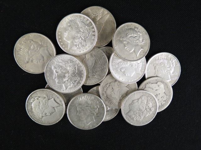 Appraisal: U S Morgan and Peace Silver Dollars mixed to 's