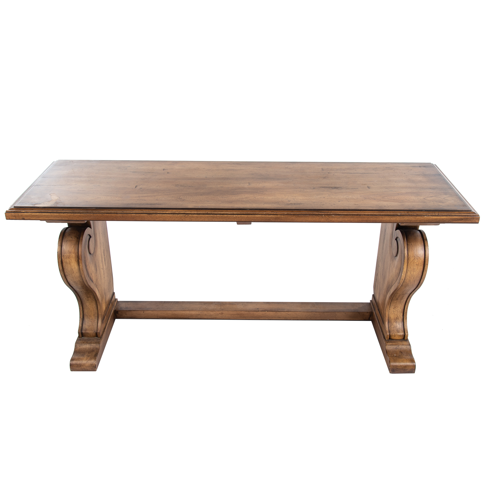 Appraisal: ETHAN ALLEN CONTEMPORARY CONSOLE TABLE st century with distressed cherry