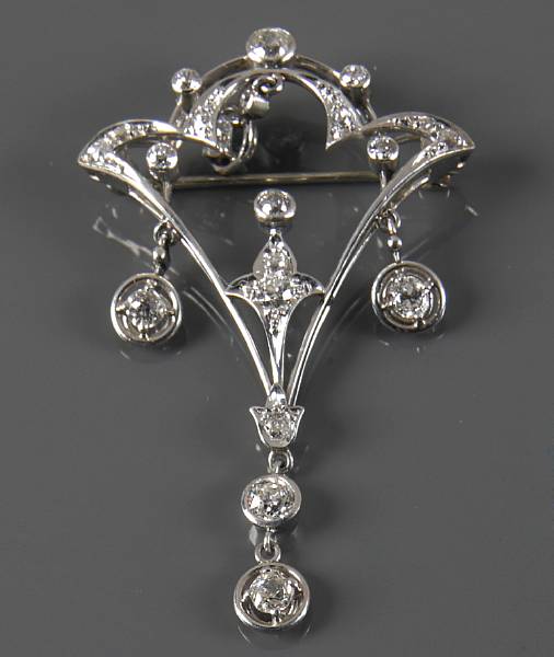 Appraisal: A collection of diamond and platinum jewelry comprising of a