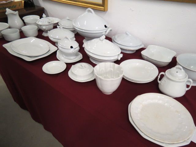 Appraisal: pcs of White Ironstone China mostly servers including soup sauce