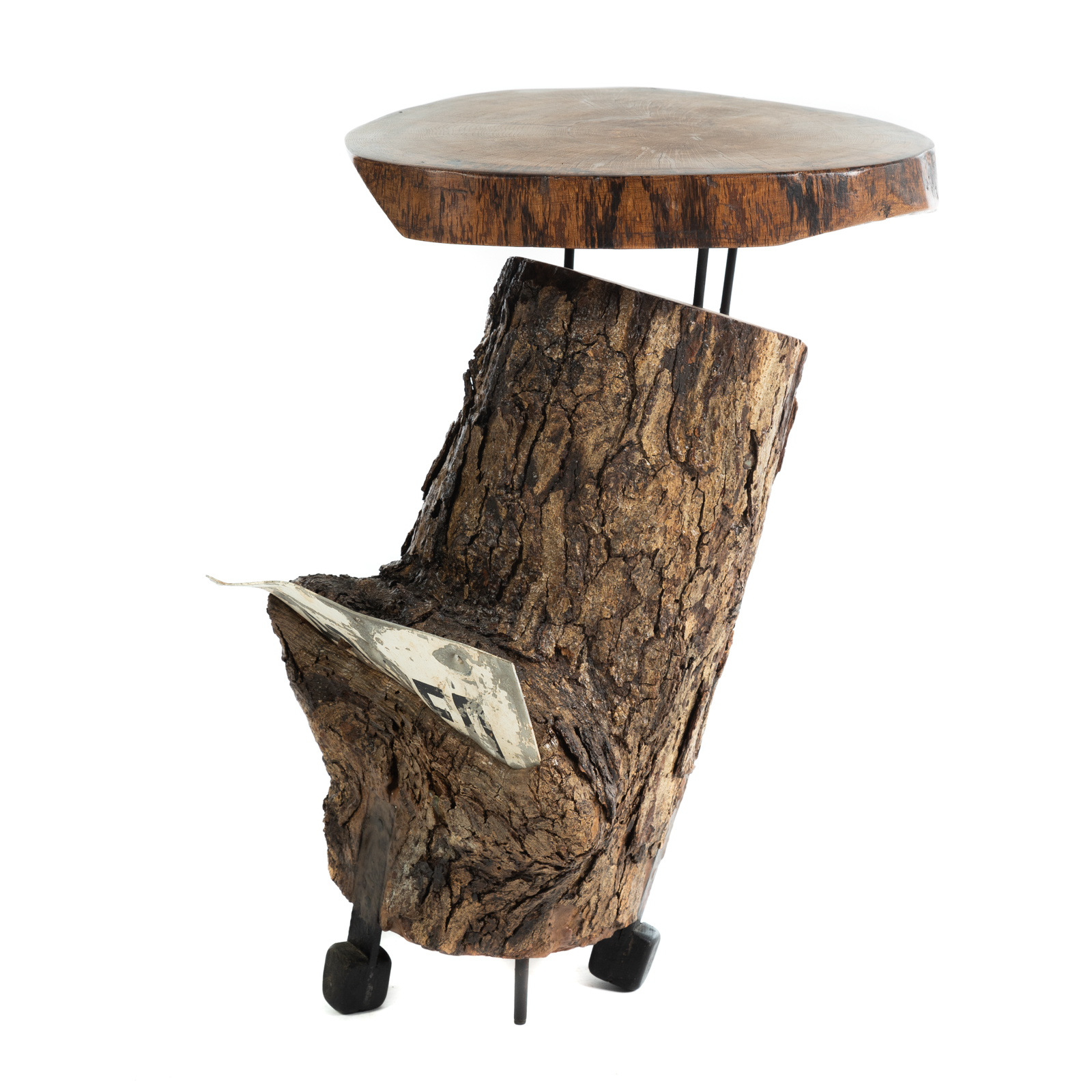 Appraisal: CUSTOM MADE COUNTRY STYLE TREE STUMP SIDE TABLE st century