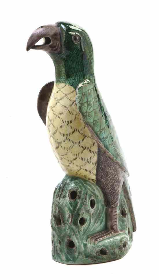 Appraisal: A Chinese Export Porcelain Animalier Figure depicting a parrot on