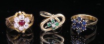 Appraisal: A Lot of Three Gold Ladies' Rings Set with Stones