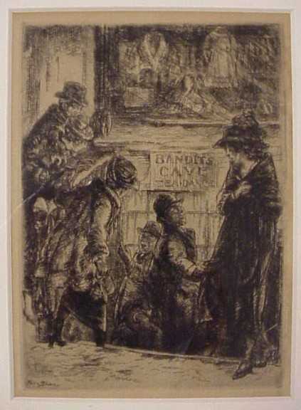 Appraisal: John Sloan - Bandit's Cave etching pencil signed LR c