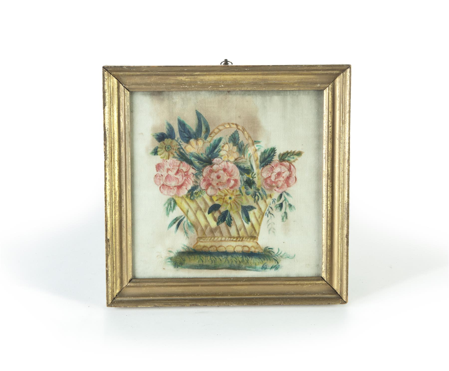 Appraisal: FRAMED THEOREM American dated Basket of flowers in pencil on