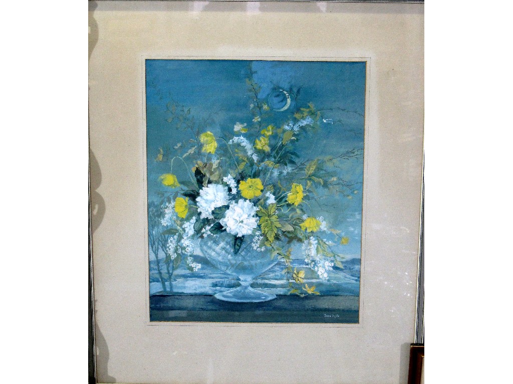 Appraisal: JANE FYFE Gouache 'Moon Flowers' signed recto and with RSA