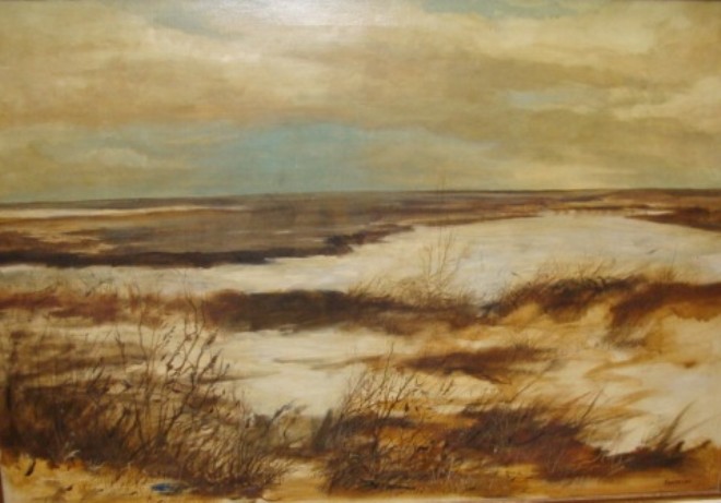 Appraisal: American b MAINE BEACH Oil on cavas signed l r