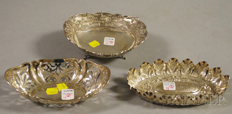 Appraisal: Three Small English and Russian Silver and Silver Plate Dishes