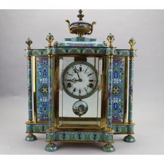 Appraisal: Chinese Cloisonne Clock Chinese Cloisonne Clock Height in All watches