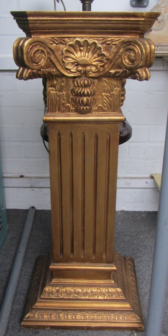 Appraisal: A modern gilt painted soft wood jardiniere stand late th