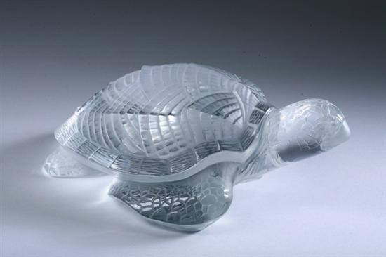 Appraisal: LALIQUE CLEAR AND FROSTED GLASS SIDONIE TURTLE - in long