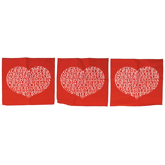 Appraisal: Alexander Girard ''International Love Heart'' fabric panel 's three features