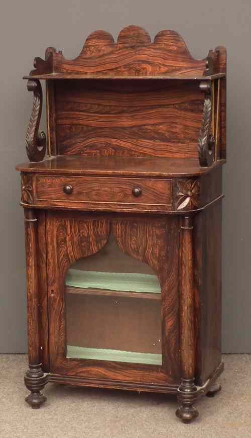 Appraisal: A George IV grained as rosewood chiffonier of small proportions