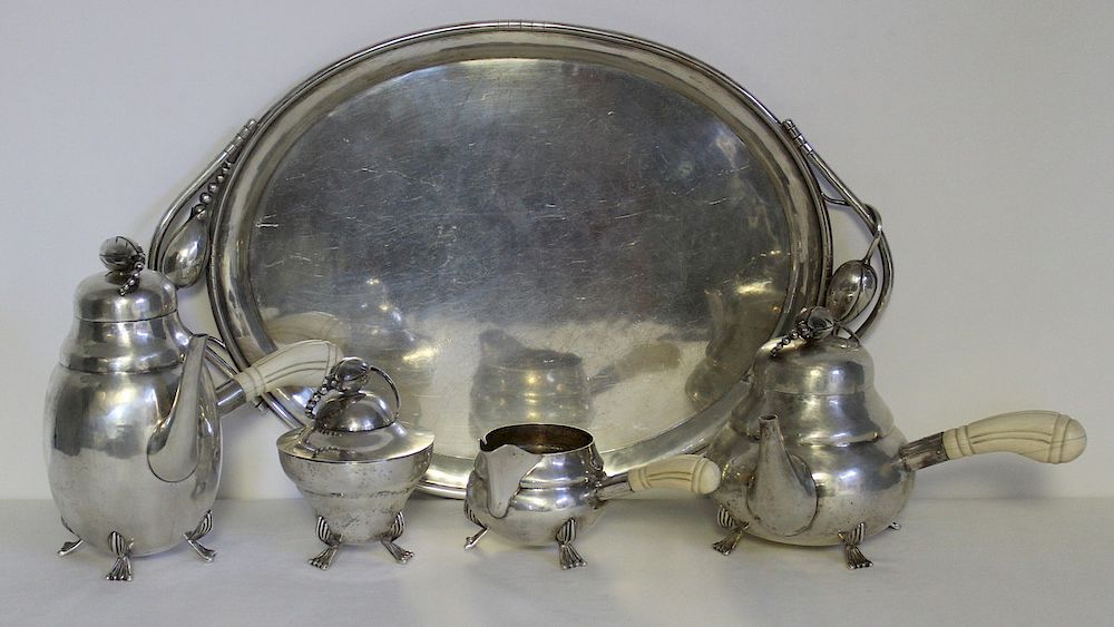 Appraisal: STERLING William G DeMatteo Sterling Tea Service William G DeMatteo