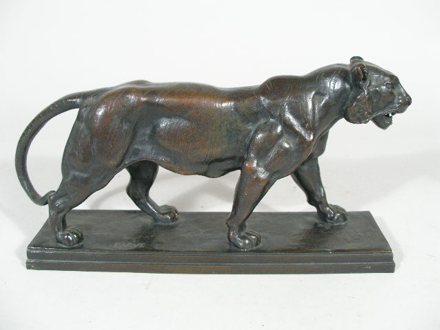 Appraisal: Antique Bronze Figure of a Tiger after Barye patinated bronze