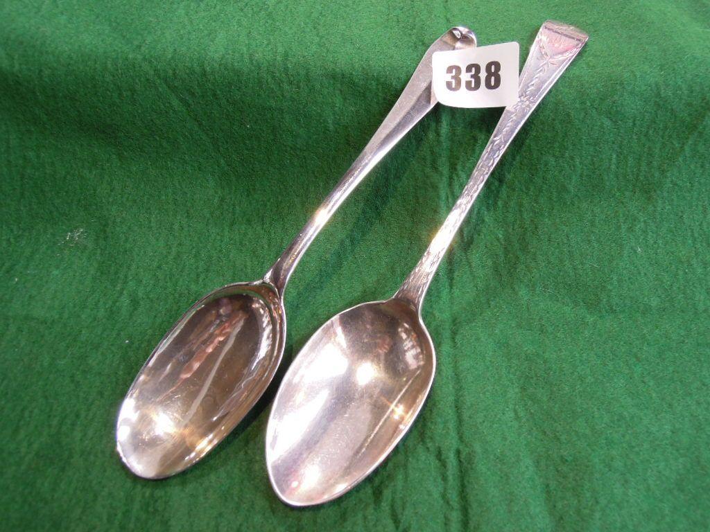 Appraisal: A silver George III Hester Bateman patterned serving spoon together