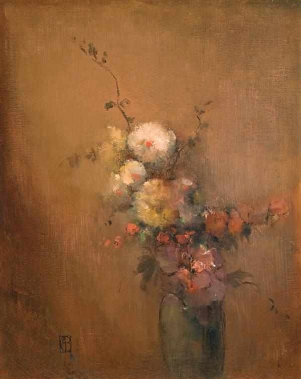 Appraisal: LEON DABO American - Still Life with Flowers oil on