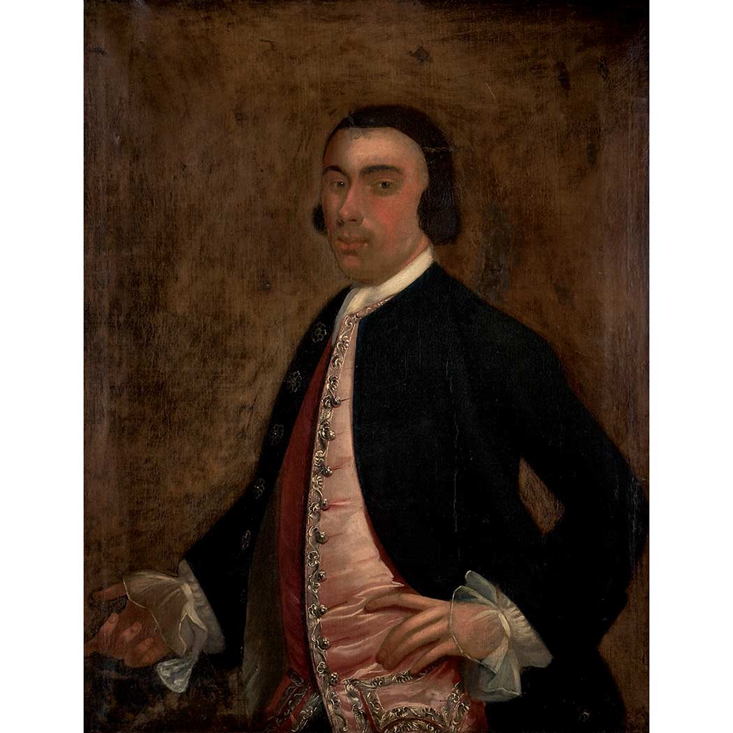 Appraisal: English Colonial School th Century Portrait of a Gentleman Oil