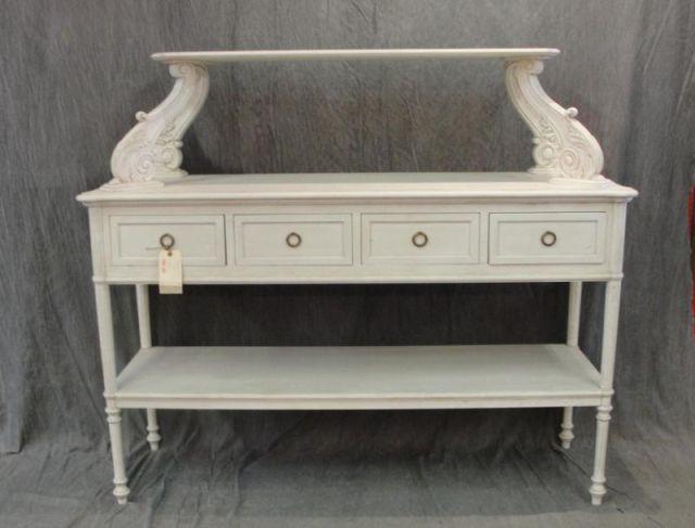 Appraisal: Louis XVI Style White Painted Etagere Server with Drawers From