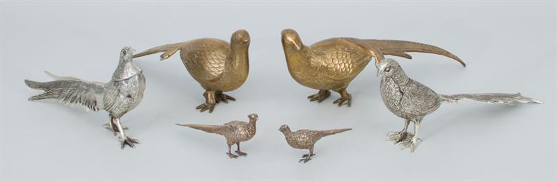 Appraisal: Group of Table Decorations Modeled as Pairs of Pheasants Comprising