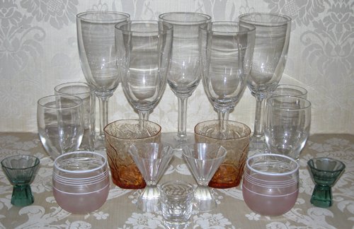 Appraisal: Title pc Various Glassware and Crystal comprising water goblets over-sized