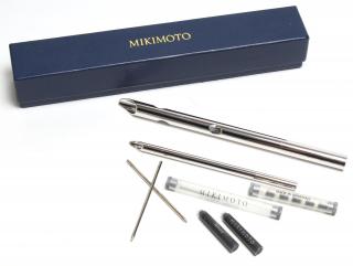 Appraisal: Mikimoto Silver In the original suede case and box Longest