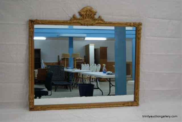 Appraisal: Antique c Gold Guilt Wood Wall MirrorFrom the estate is