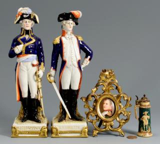 Appraisal: Napoleon portrait soldier figures and stein pieces of Continental porcelain