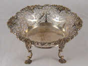 Appraisal: A pierced late Victorian silver comport with applied grapes and